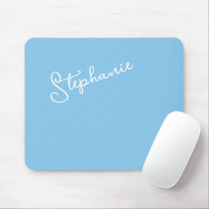 Luchtblauw Chic Minimalistisch Script Gepersonalis Muismat