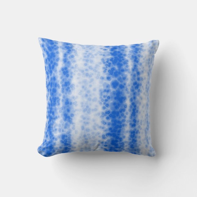 Luchtblauw en wit waterverf bubbel ontwerp kussen (Voorkant)