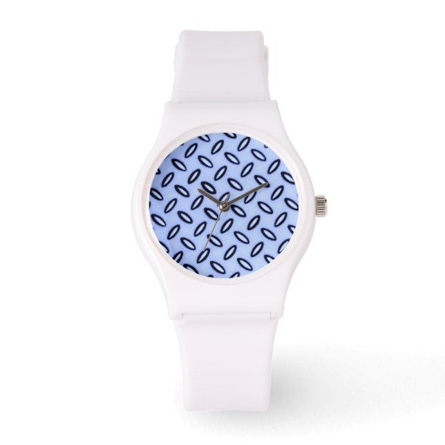 Luchtblauw patroon horloge (Voorkant)