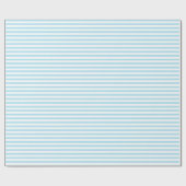 Luchtblauw | Wappapier met witte streep Cadeaupapier (Vlak)