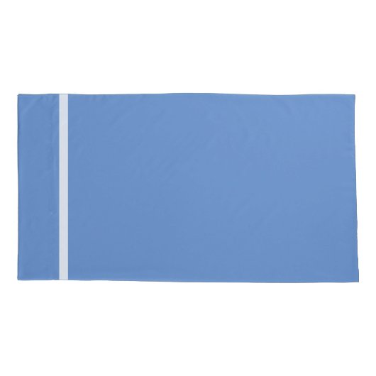 Luchtblauw witte streep trim kussensloop (Achterkant-Links)