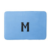 Luchtblauw Zwart Monogram Badmat (Voorkant)