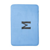 Luchtblauw Zwart Monogram Badmat (Voorkant Verticaal)