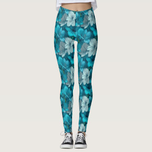 Luchtblauwe Cardio Amaryllis Esthetische Vrouwenge Leggings