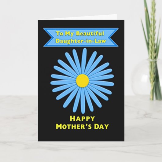 Luchtblauwe Moederdag Bloemkaart Kaart (Voorkant)