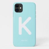 Luchtblauwe Monogram Hoesje (Achterkant)