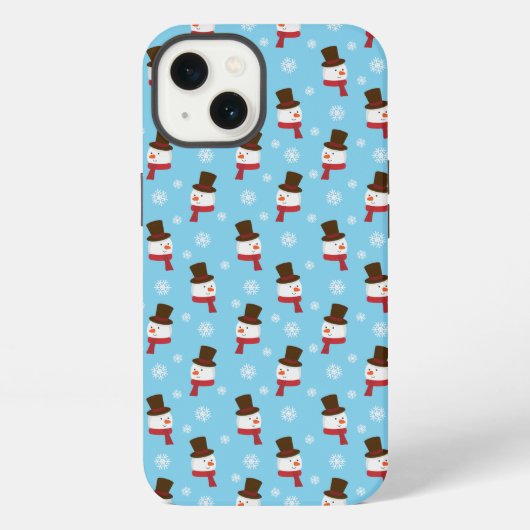 Luchtblauwe Sneeuwman Hoesje iPhone Hoesje (Achterkant)