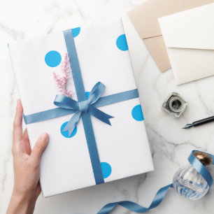 Luchtblauwe Stippen Wit Custom Kleur Feestdagen 20 Cadeaupapier