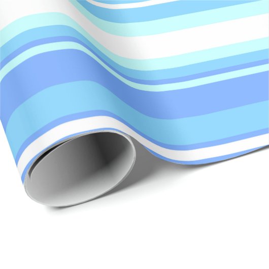 Luchtblauwe strepen cadeaupapier (Rol Hoek)