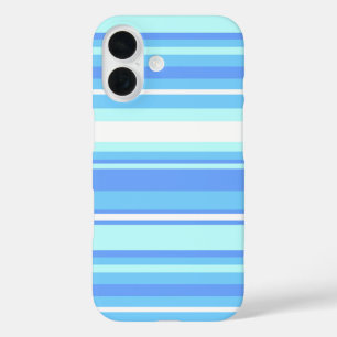 Luchtblauwe strepen iPhone 16 hoesje