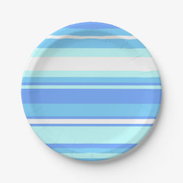 Luchtblauwe strepen papieren bordje