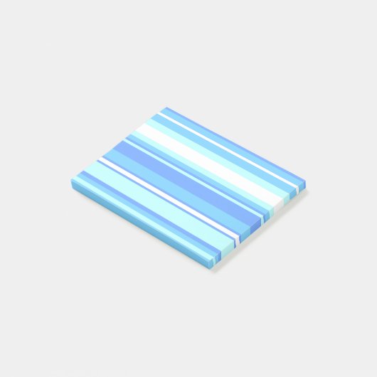 Luchtblauwe strepen post-it® notes (Schuin)