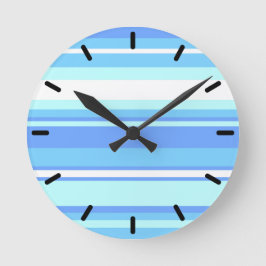 Luchtblauwe strepen ronde klok