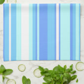 Luchtblauwe strepen theedoek (Gevouwen)