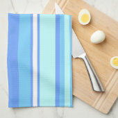 Luchtblauwe strepen theedoek (Quarter Fold)