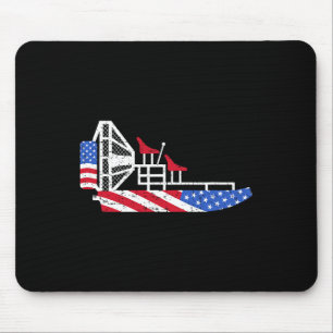 Luchtboot 4 juli Amerikaanse Vlag Moerasboot Waaie Muismat