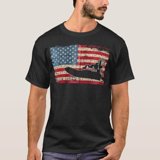 Luchtboot Amerika Vlag I Patriottische Luchtboot K T-shirt (Voorkant)