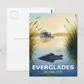 Luchtboot en Alligator Everglades National Park Briefkaart (Voorkant / Achterkant)