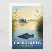 Luchtboot en Alligator Everglades National Park Feestdagenkaart (Voorkant / Achterkant)