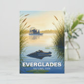 Luchtboot en Alligator Everglades National Park Feestdagenkaart (Staand voorkant)