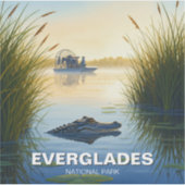 Luchtboot en Alligator Everglades National Park Sticker (Voorkant)