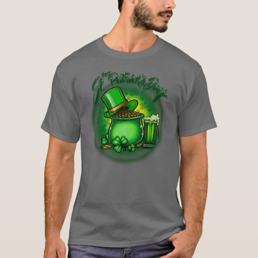 Luchtborstel St. Patrick's day T-Shirt (Voorkant)