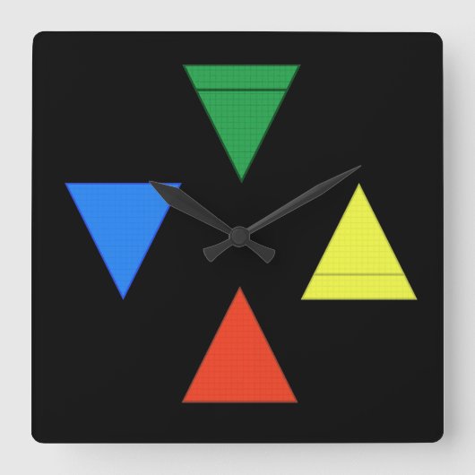 Luchtbrandwater Aarde Vierkante Klok (Voorkant)