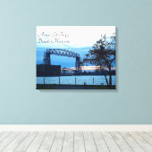 Luchtbrug Duluth, Minnesota Print Canvas (Insitu (Houten vloer))