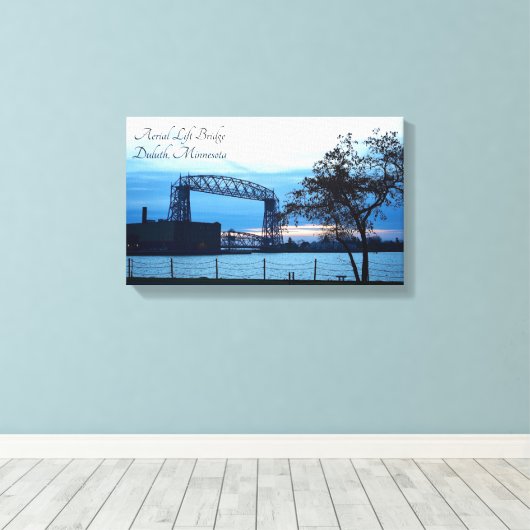 Luchtbrug Duluth, Minnesota Print Canvas (Insitu (Houten vloer))