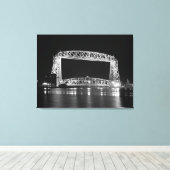 Luchtbrug in zwart-wit canvas afdruk (Insitu (Houten vloer))