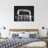 Luchtbrug in zwart-wit canvas afdruk (Insitu (Slaapkamer))