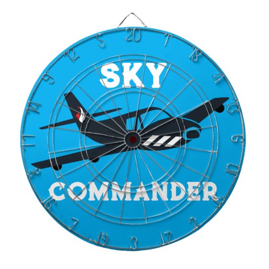 Luchtcommandant typografie, vliegtuig vliegen, luc dartbord (Voorkant)
