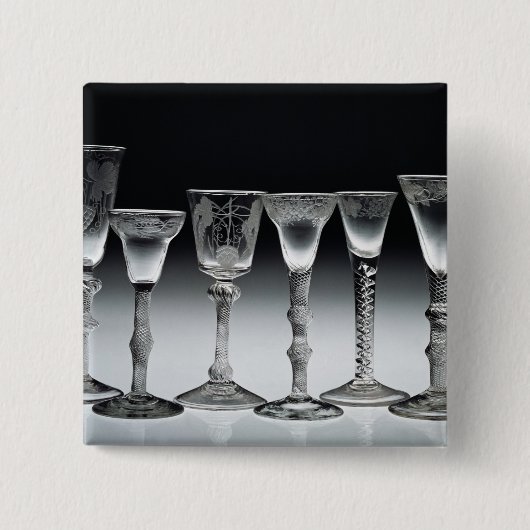 Luchtdraaibril, 1750-60 vierkante button 5,1 cm (Voorkant)