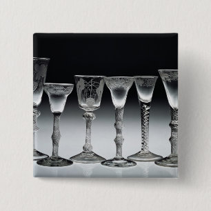 Luchtdraaibril, 1750-60 vierkante button 5,1 cm