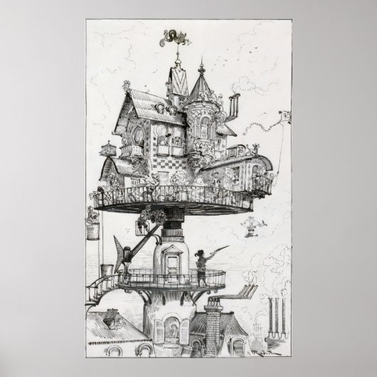 Luchtdraaiende ruimte poster (Voorkant)