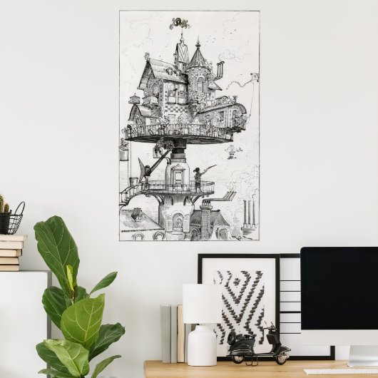 Luchtdraaiende ruimte poster (Thuiskantoor)