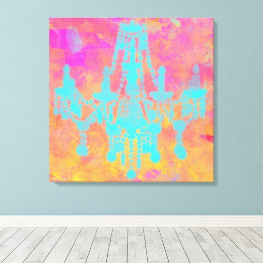 Luchters Art in Reds & Golds Canvas Afdruk (Insitu (Houten vloer))