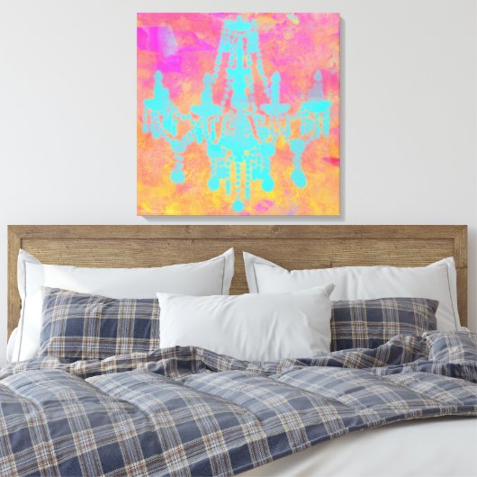 Luchters Art in Reds & Golds Canvas Afdruk (Insitu (Slaapkamer))