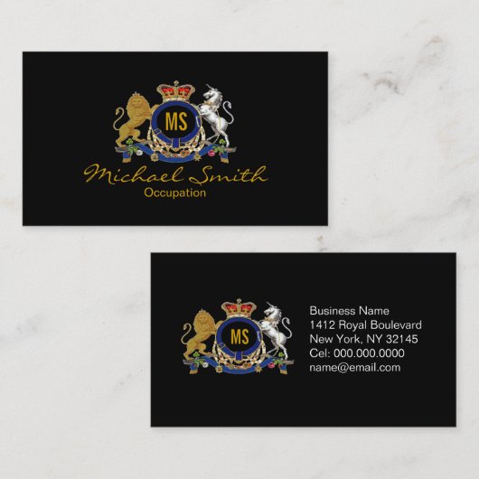 Luchters Couture™ Monogram Unisex Visitekaartje (Voorkant / Achterkant)