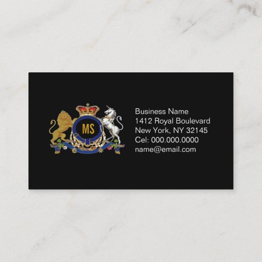 Luchters Couture™ Monogram Unisex Visitekaartje (Achterkant)