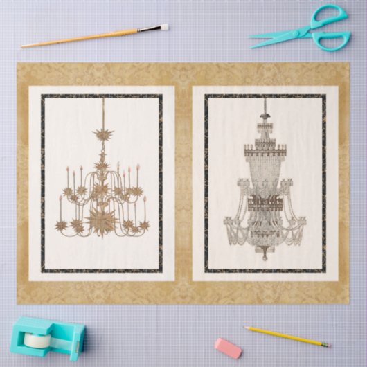 Luchters  Franse architectuurtekening Tissuepapier (Craft)