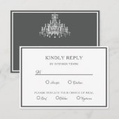 luchters op grijs RSVP kaartje (Voorkant / Achterkant)