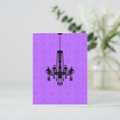 Luchters op het Briefkaart Paarse Damask (Staand voorkant)