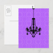 Luchters op het Briefkaart Paarse Damask (Voorkant / Achterkant)