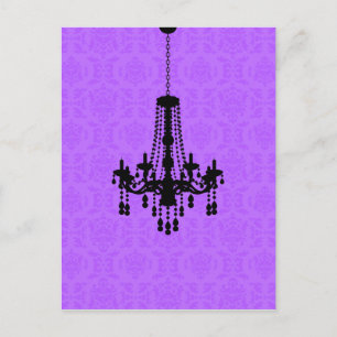 Luchters op het Briefkaart Paarse Damask
