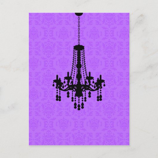 Luchters op het Briefkaart Paarse Damask (Voorkant)