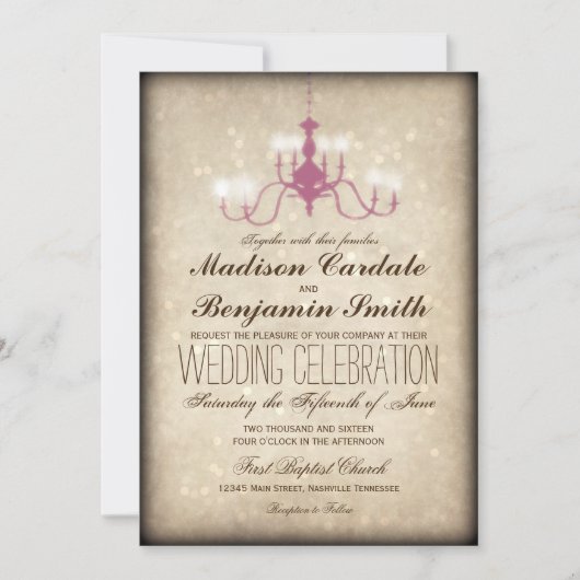  Luchters Rustic Wedding Invitations Kaart (Voorkant)