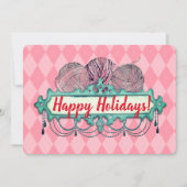 Luchters van brei- en haakwerk feestdagenkaart (Voorkant)