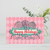 Luchters van brei- en haakwerk feestdagenkaart (Staand voorkant)