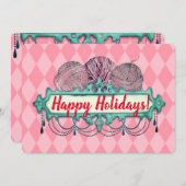 Luchters van brei- en haakwerk feestdagenkaart (Voorkant / Achterkant)